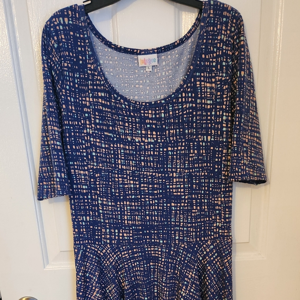 LulaRoe Blue Patterned Dress